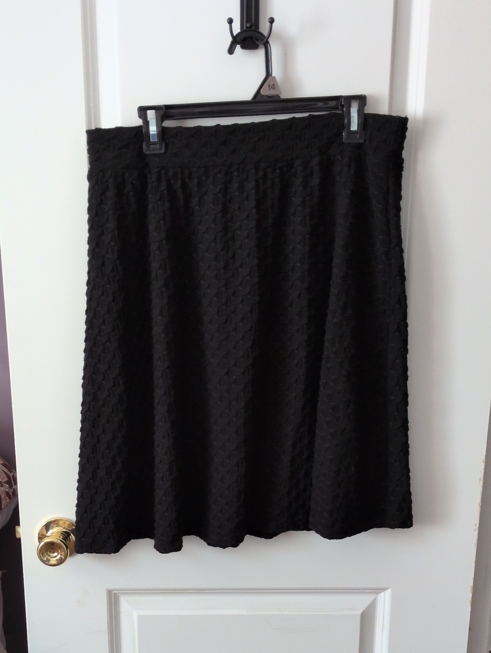 Classic Black Textured A-Line Skirt